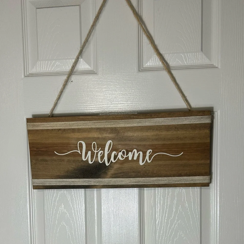 New Handcrafted Rustic Wooden Welcome Sign